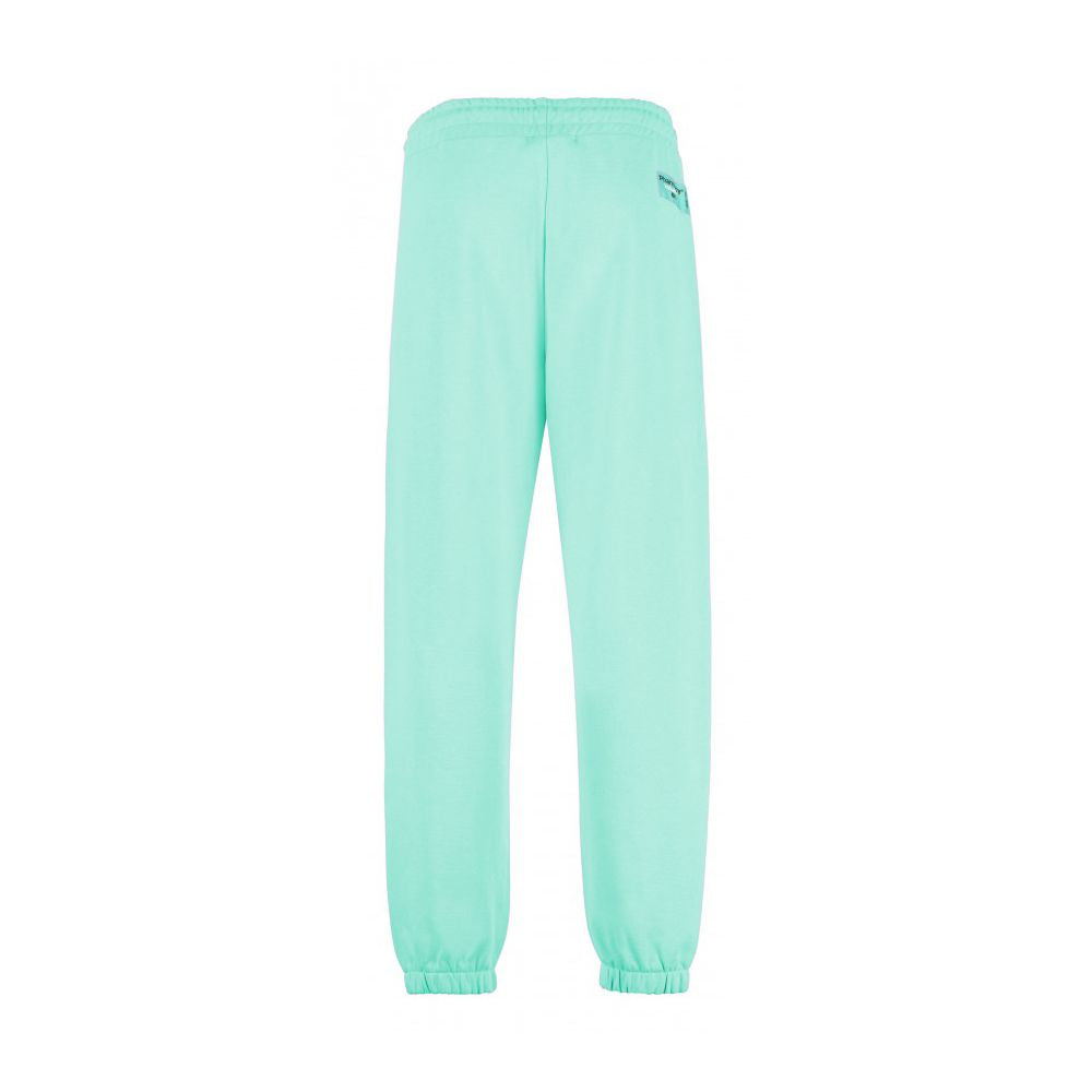 Emerald Cotton Trousers with Logo Detail