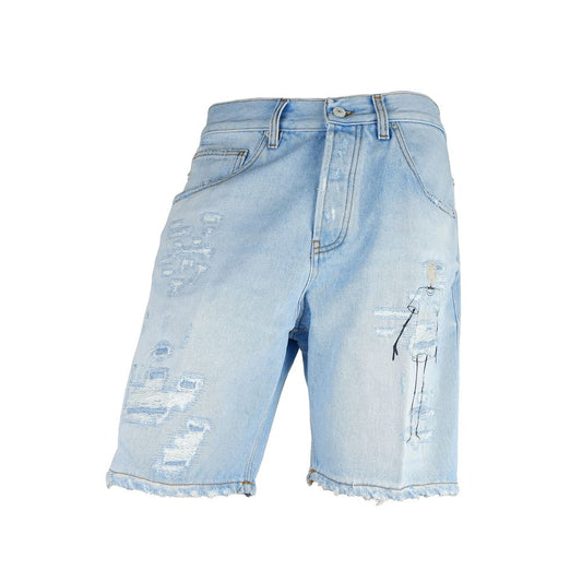 Light Blue Cotton Men Bermuda Short