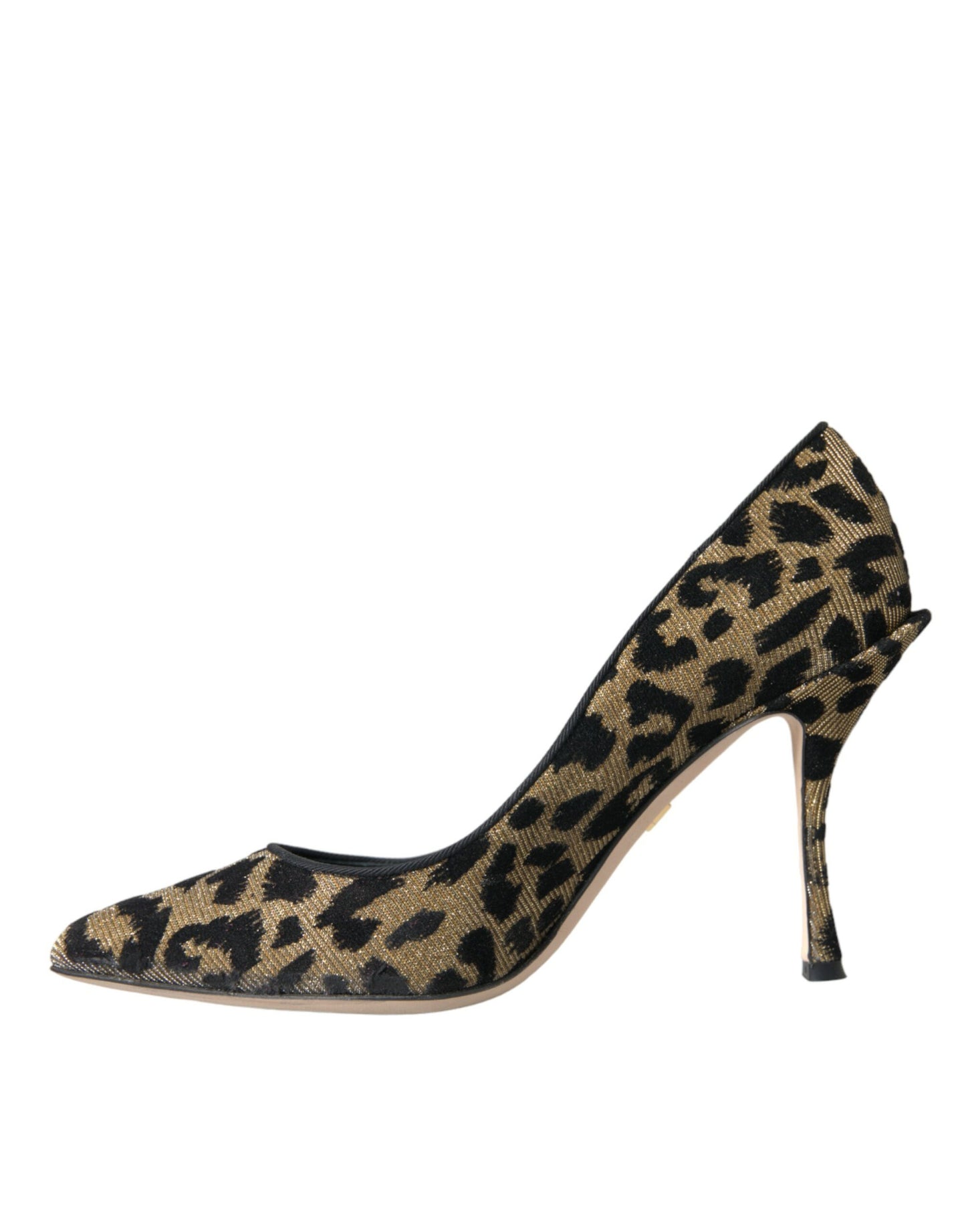 Black Gold Leopard Lurex Heels Pumps Shoes