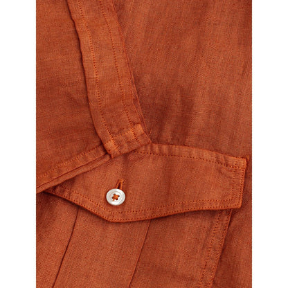 Elegant Linen Brown Shirt for Men