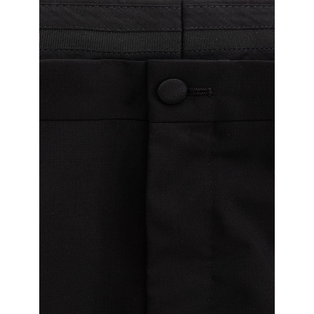 Sleek Black Wool Trousers for Men