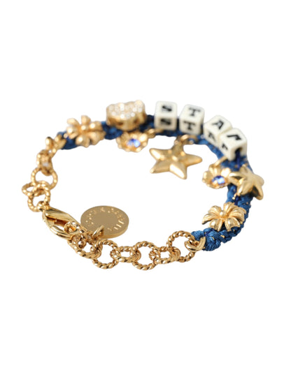 Gold Tone Brass Chain Star Fashion Bracelet