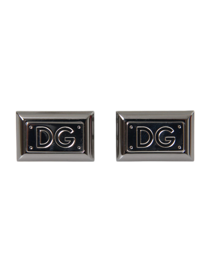 Silver Plated Metal Brass DG Logo Pin Cufflinks