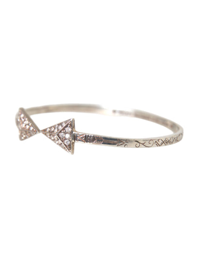 Arrow Crystal 925 Silver Bangle Bracelet Women