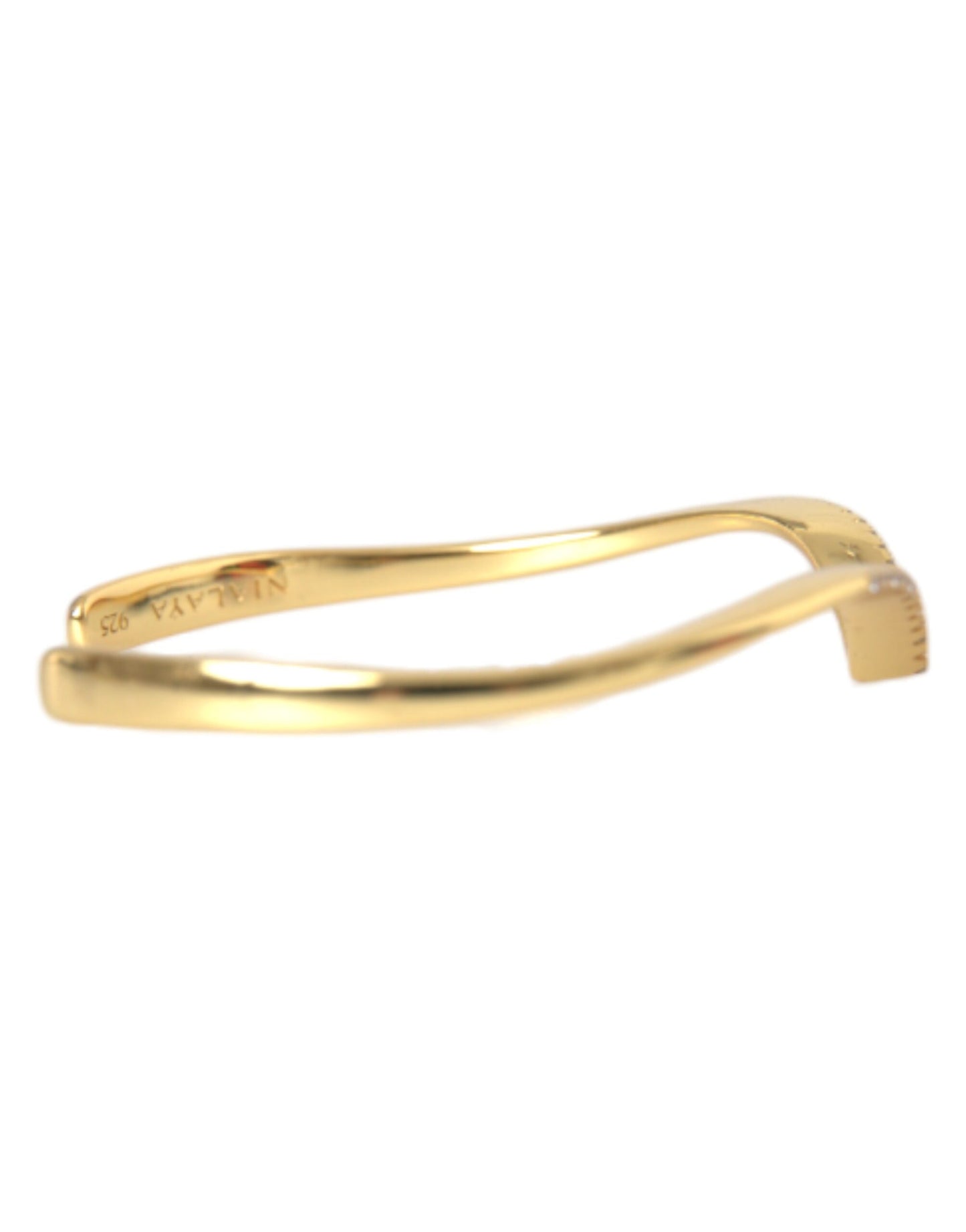 Arched Wing Cuff Skyfall Gold CZ 925 Bracelet