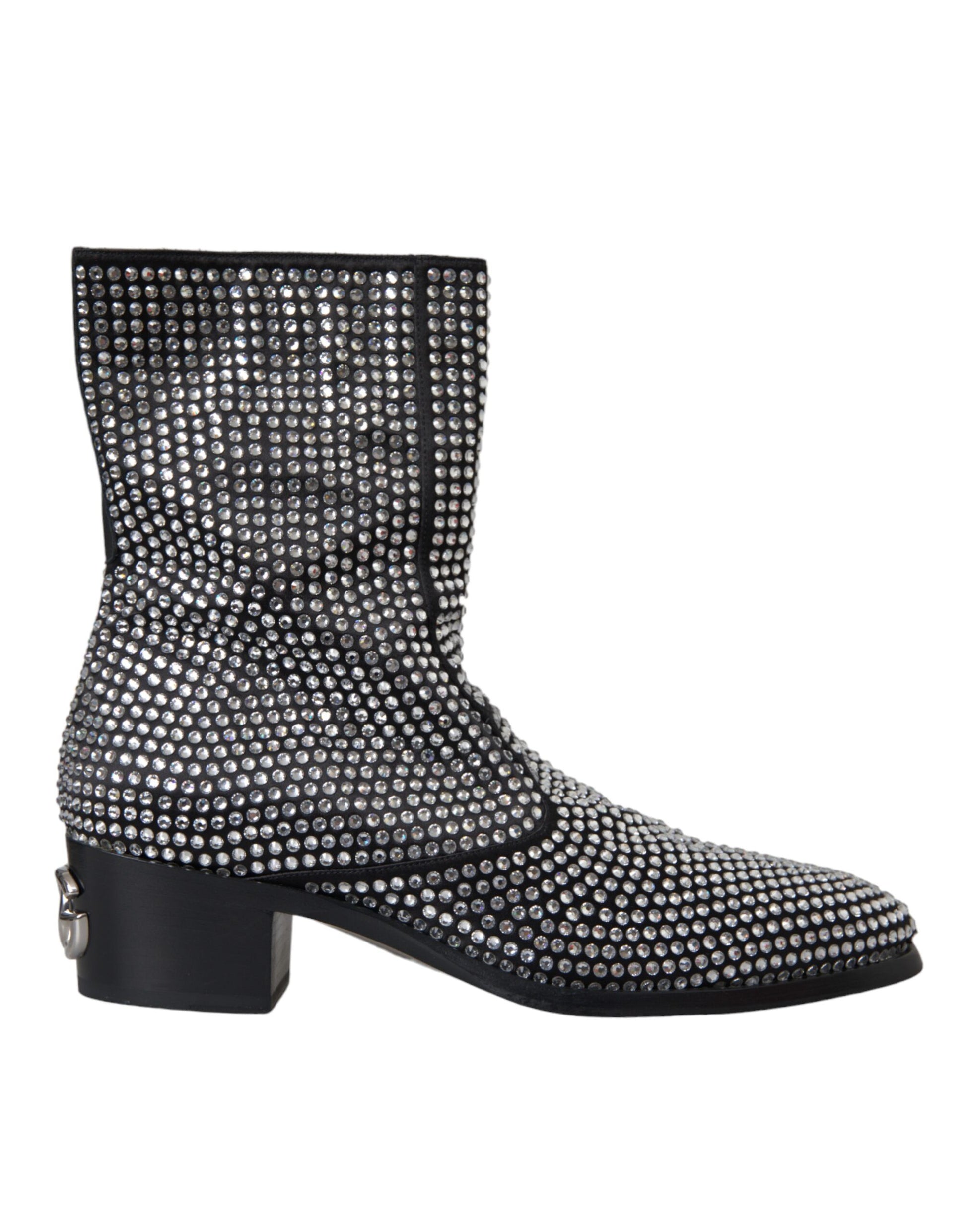 Black Rhinestone Crystal Chelsea Boots Shoes