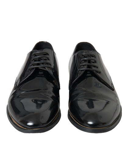 Black Patent Leather Derby Formal Dress Shoes