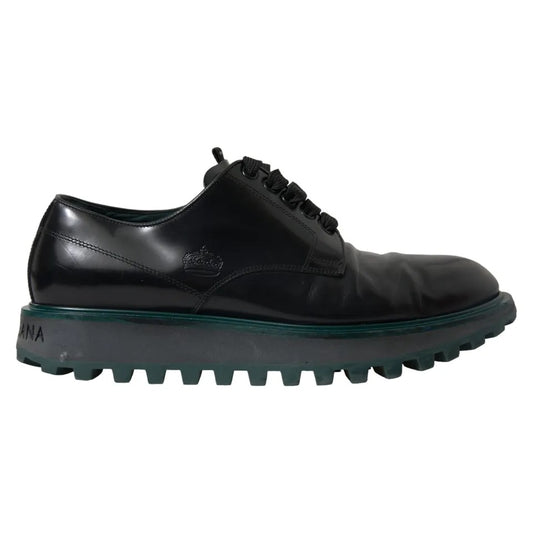 Black Leather Derby Formal Dress Shoes