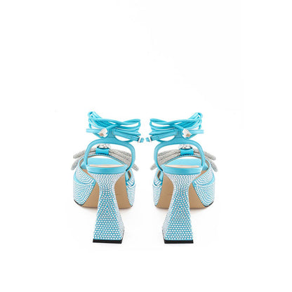 Light Blue Leather Platforms & Wedge