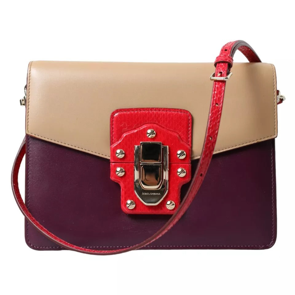 Multicolor Lucia Brushed Leather Crossbody Shoulder Bag