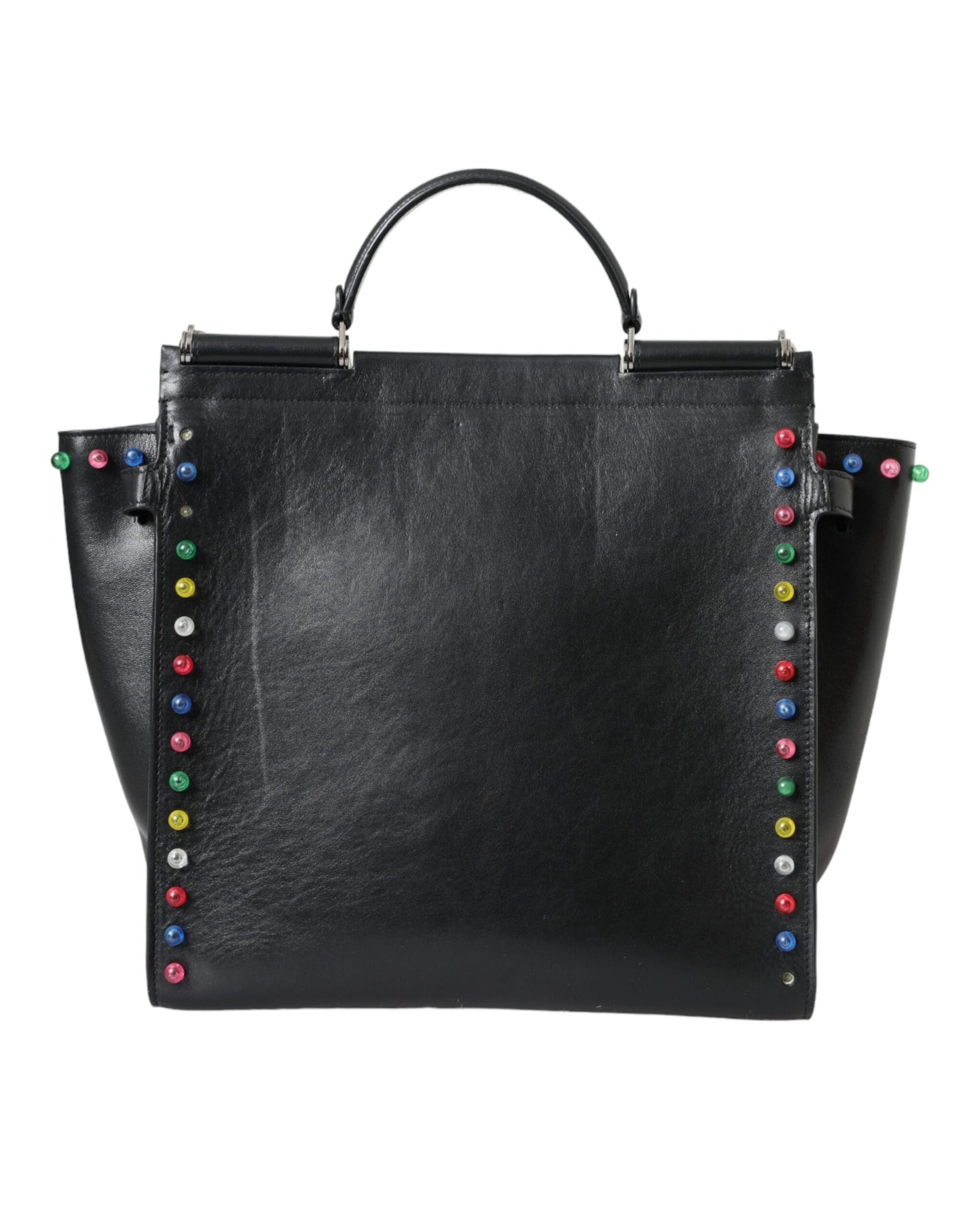 Black SICILY Leather LED Top Handle Shoulder Bag