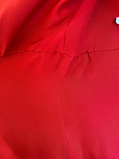 Red Silk Sheath A-line Knee Length Dress