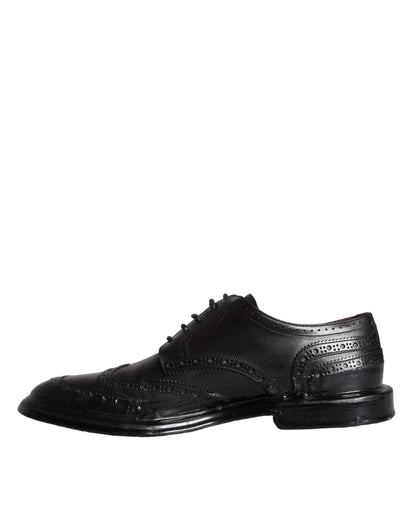 Black Leather Oxford Wingtip Formal Men Shoes