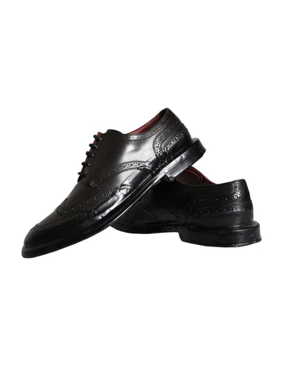 Black Leather Oxford Wingtip Formal Men Shoes