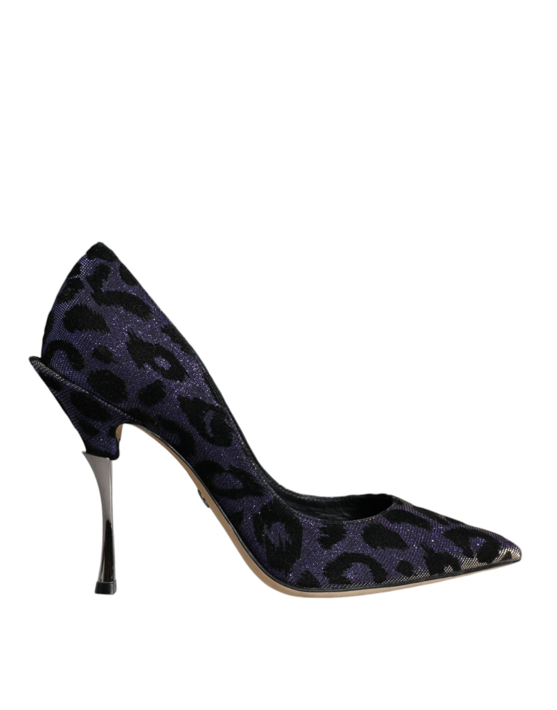 Violet Leopard Lurex High Heels Pumps Shoes