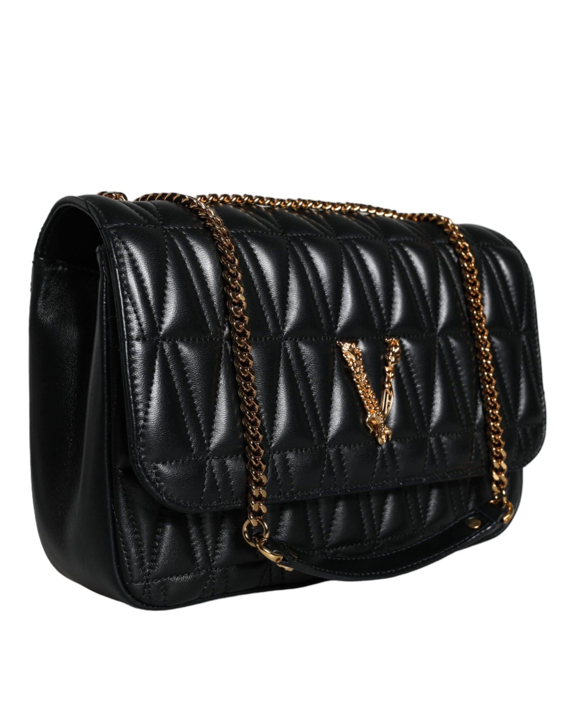 Black Mini Nappa Leather Crossbody Shoulder Bag