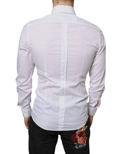 White Cotton Collared Men Formal Dress Shirt