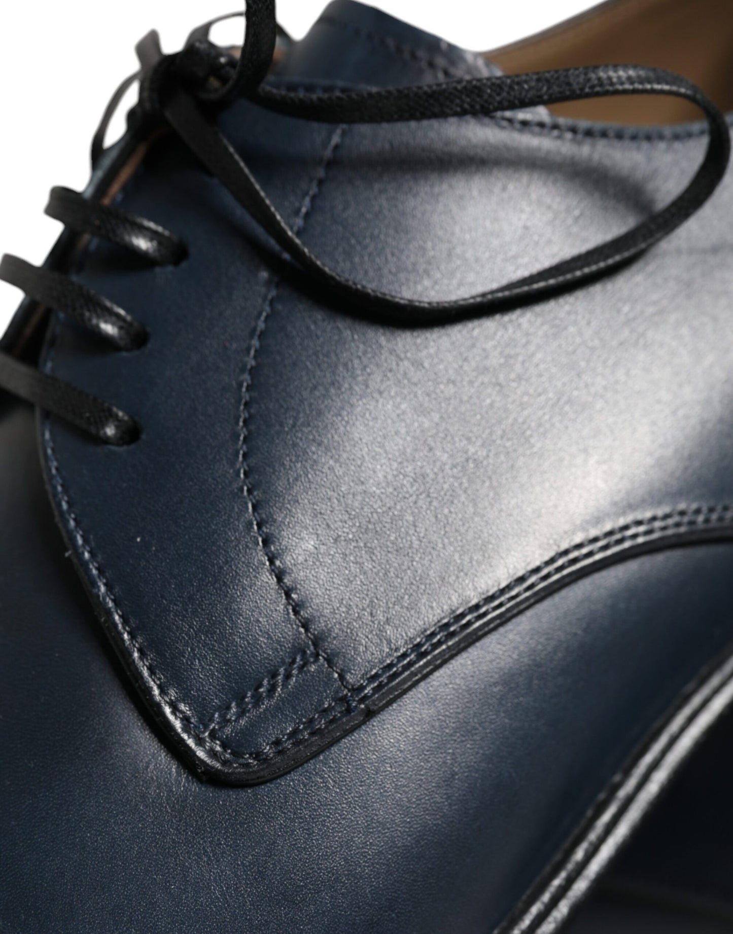 Navy Blue Leather Derby Dress Formal Shoes