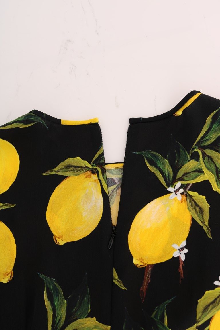 Sicilian Lemon Print Silk Blouse