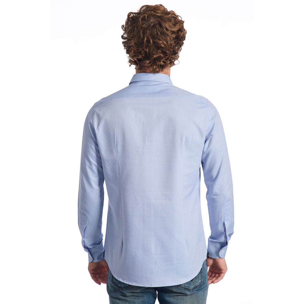 Light Blue Cotton Men Shirt