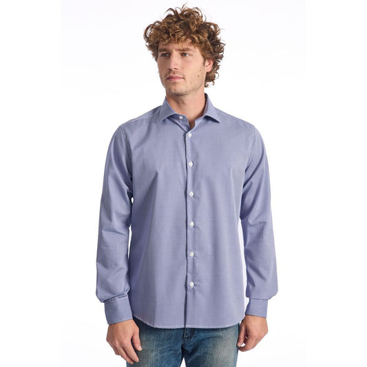 Blue Cotton Men Shirt