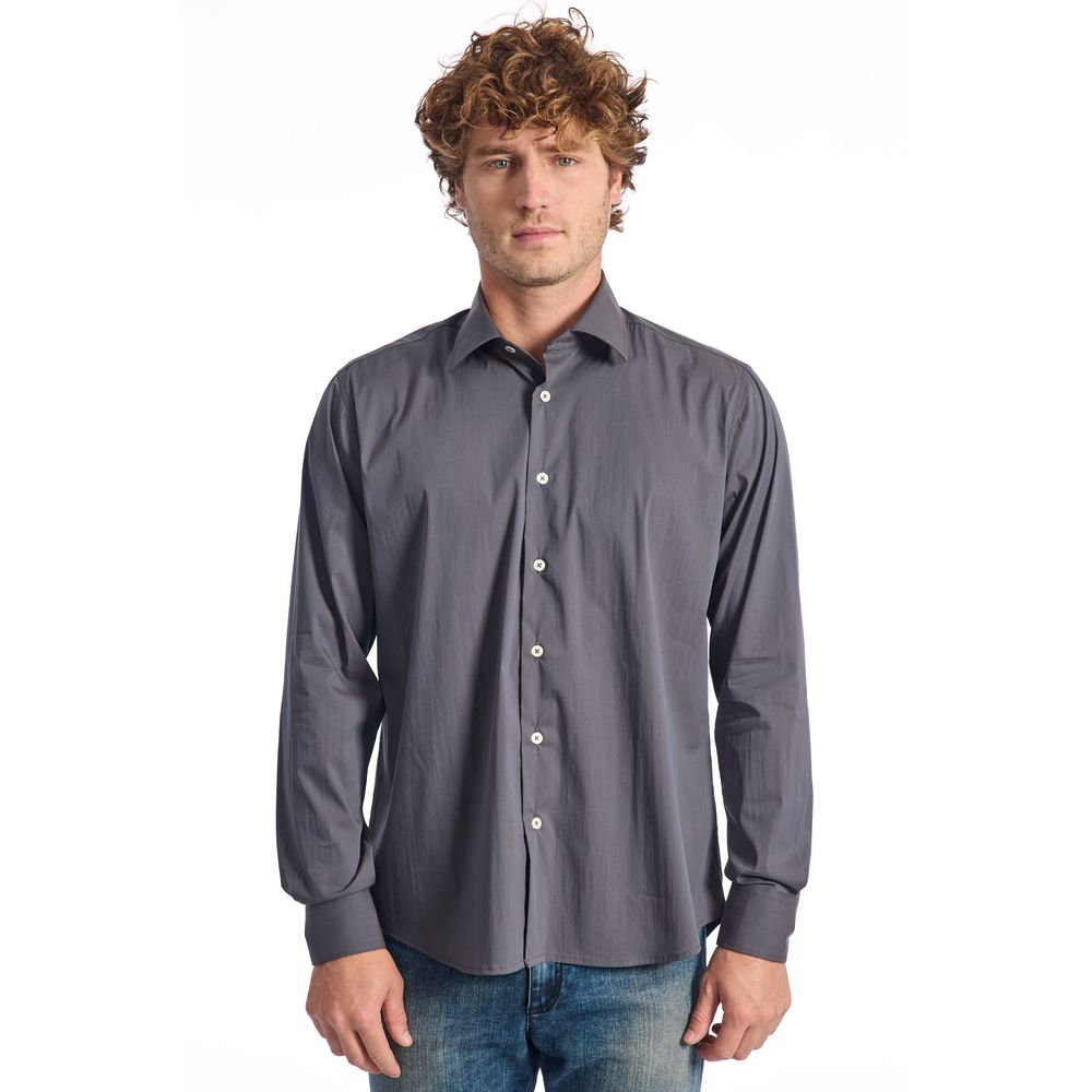 Gray Cotton Men Shirt