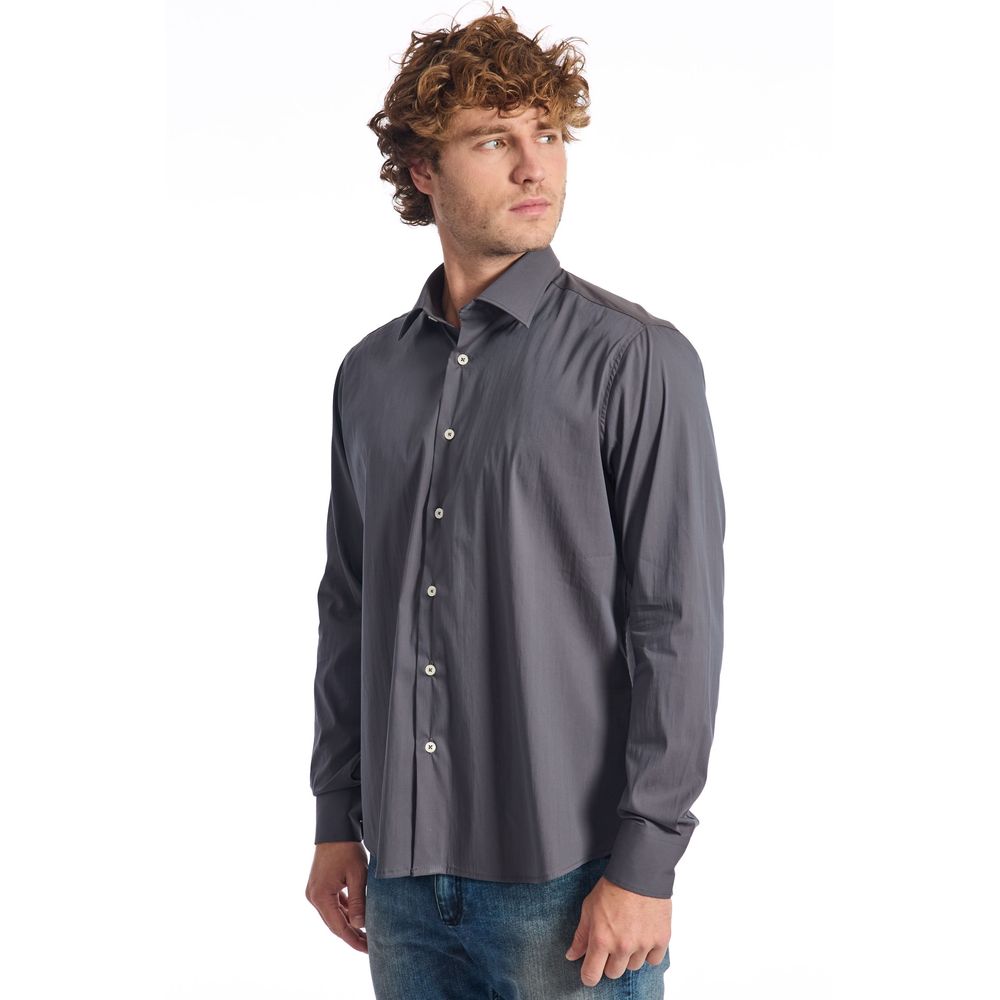 Gray Cotton Men Shirt