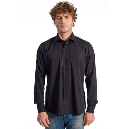 Black Cotton Men Shirt