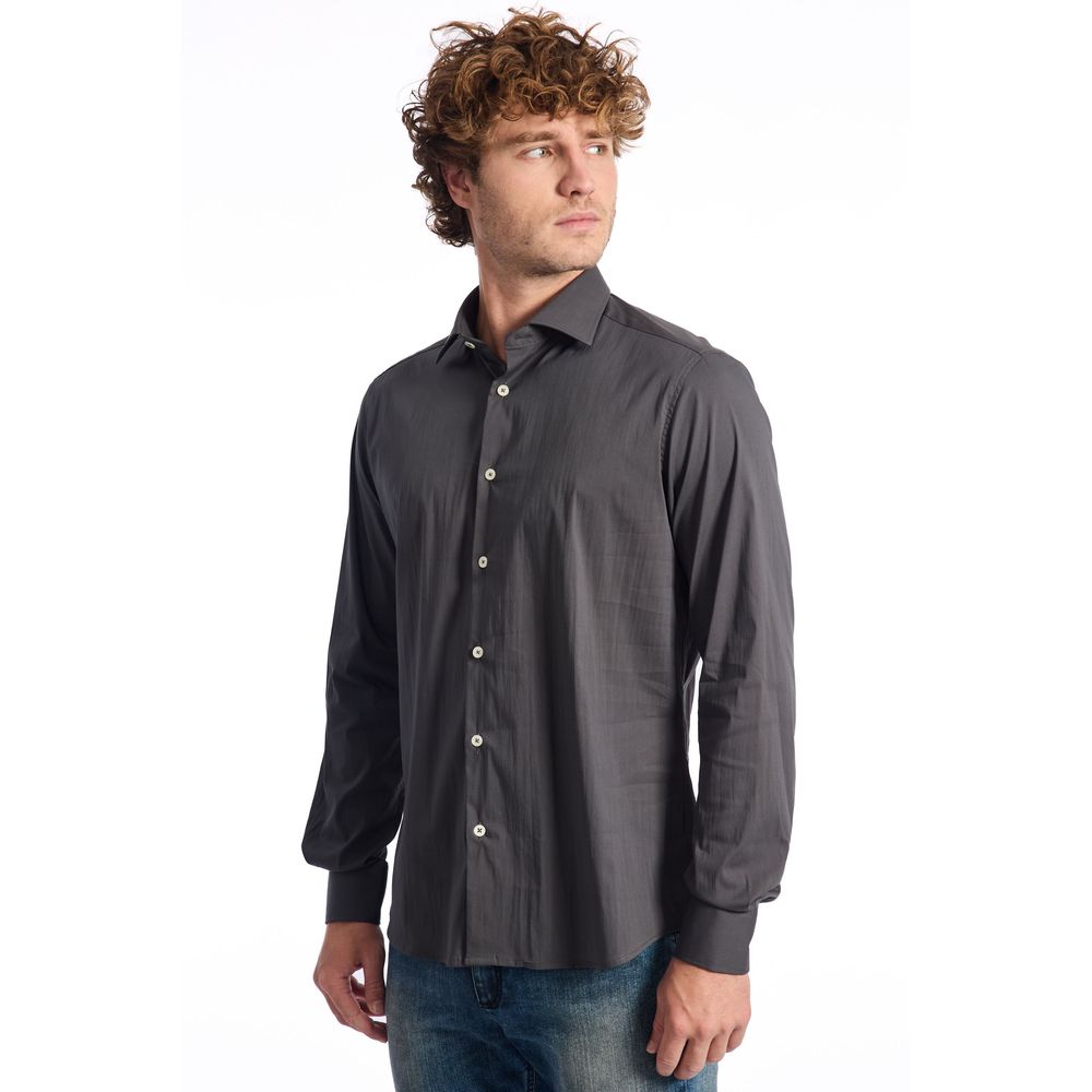 Gray Cotton Men Shirt