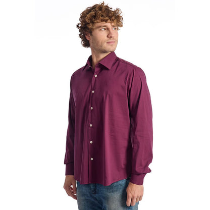 Burgundy Cotton Men Shirt