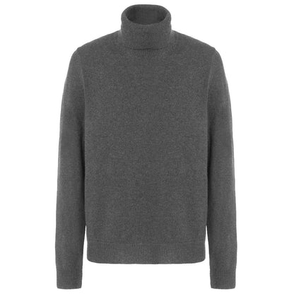 Gray Wool Men Sweater Turtleneck