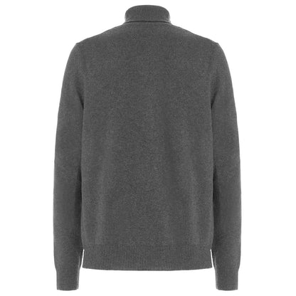 Gray Wool Men Sweater Turtleneck