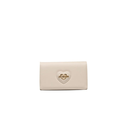 Beige Polyethylene Women Crossbody Bag