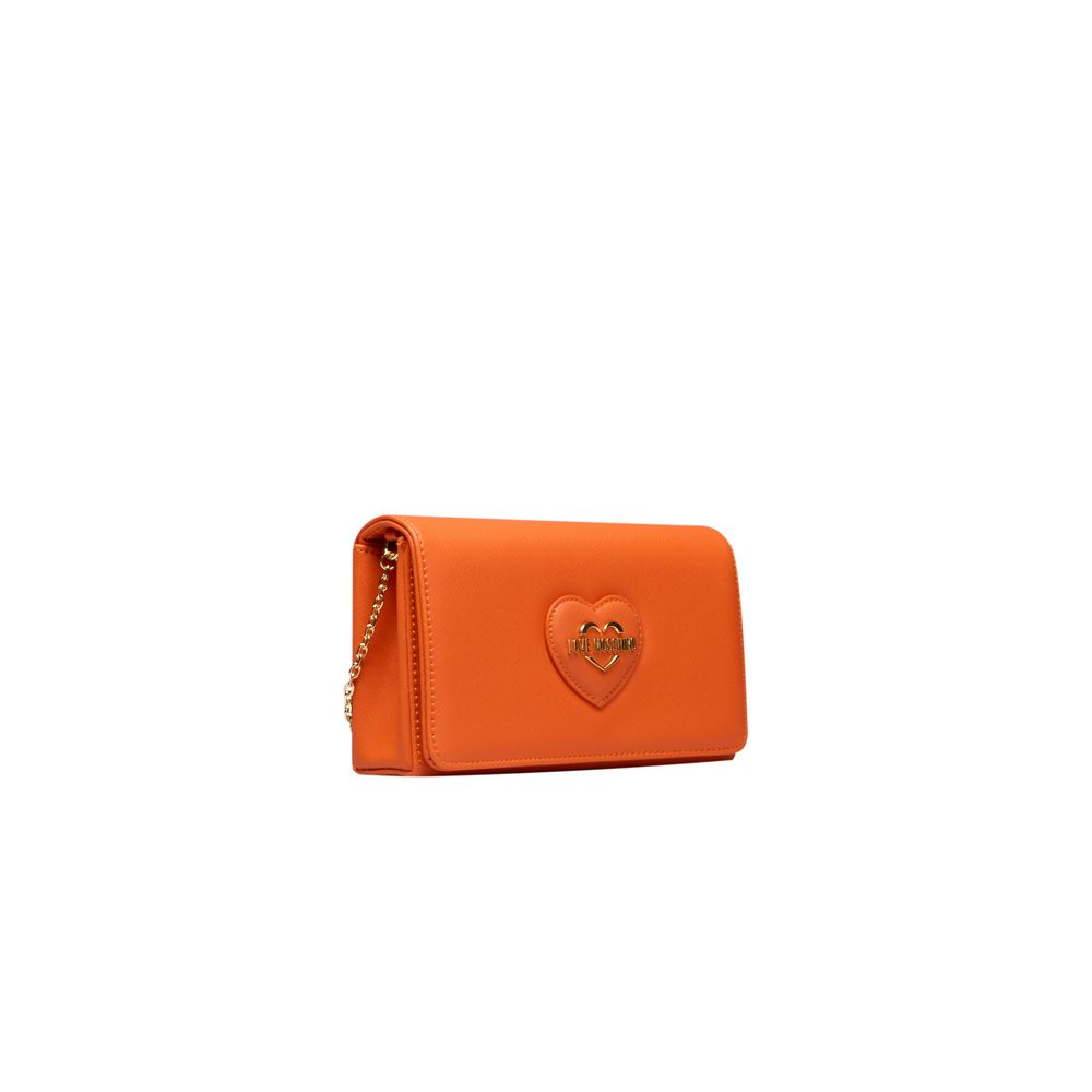 Orange Polyethylene Women Crossbody Bag