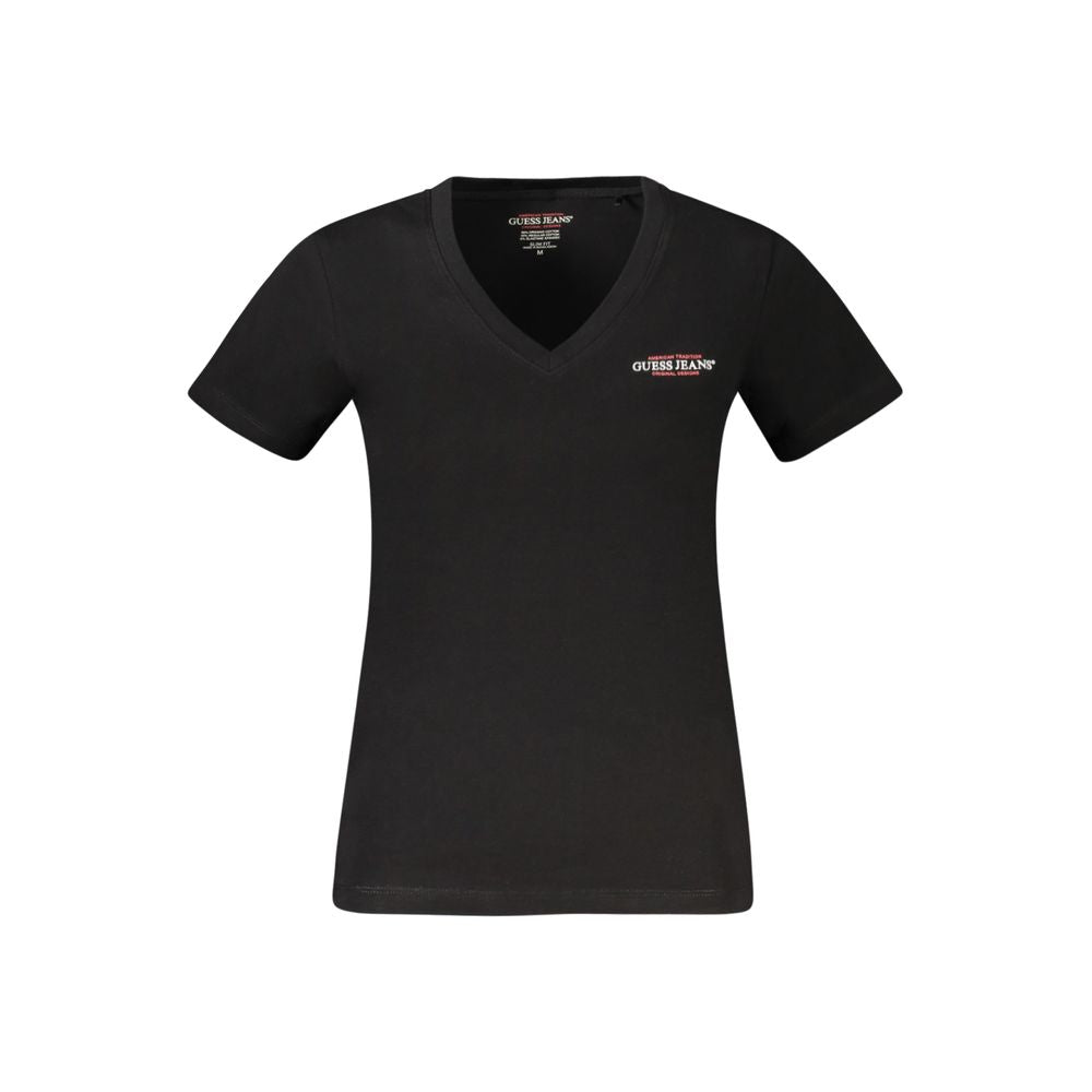 Black Cotton Women T-Shirt