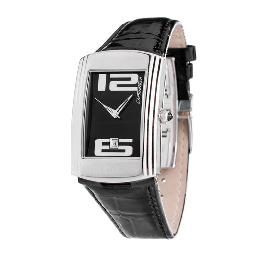 Black Leather Dress Watch