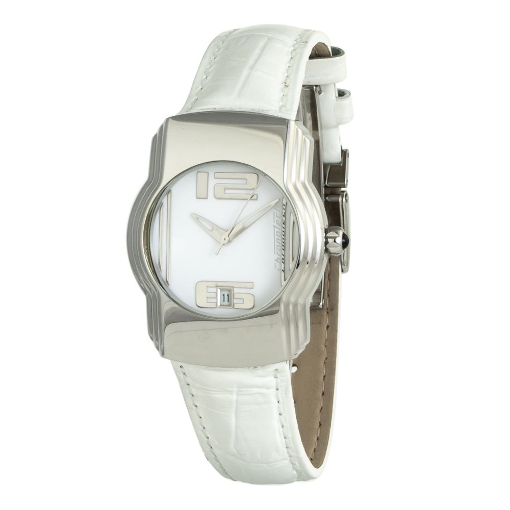 White Leather Dress Watch