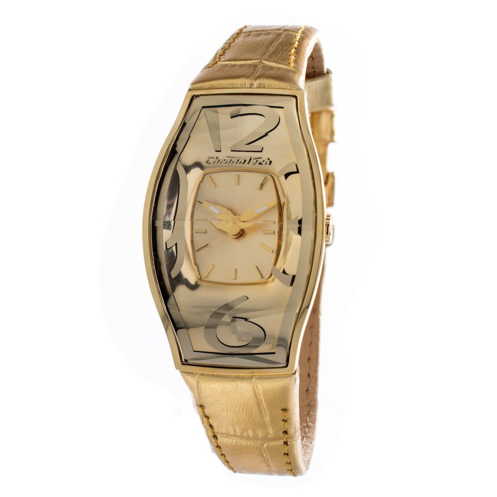 Gold Leather Dress Watch