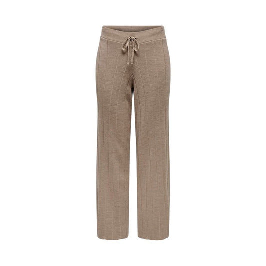 Beige Marabou Casual Pants