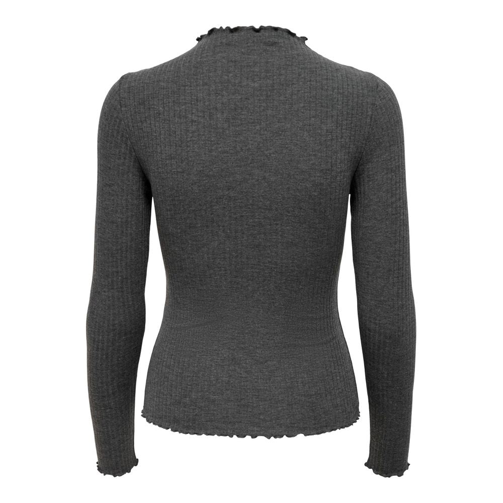 Gray Polyester Turtleneck