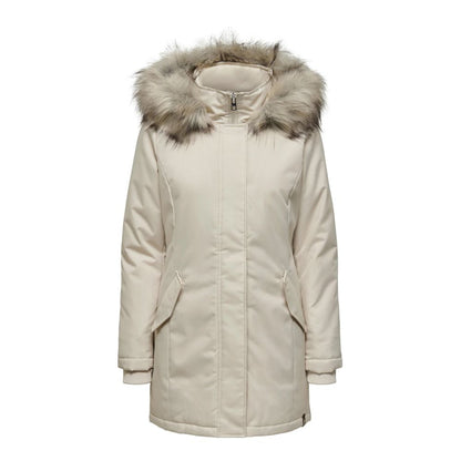 Beige Polyester Parka