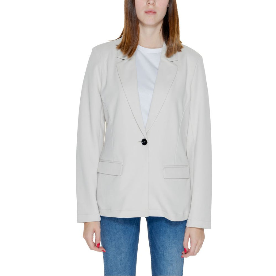 Beige Polyester Blazer