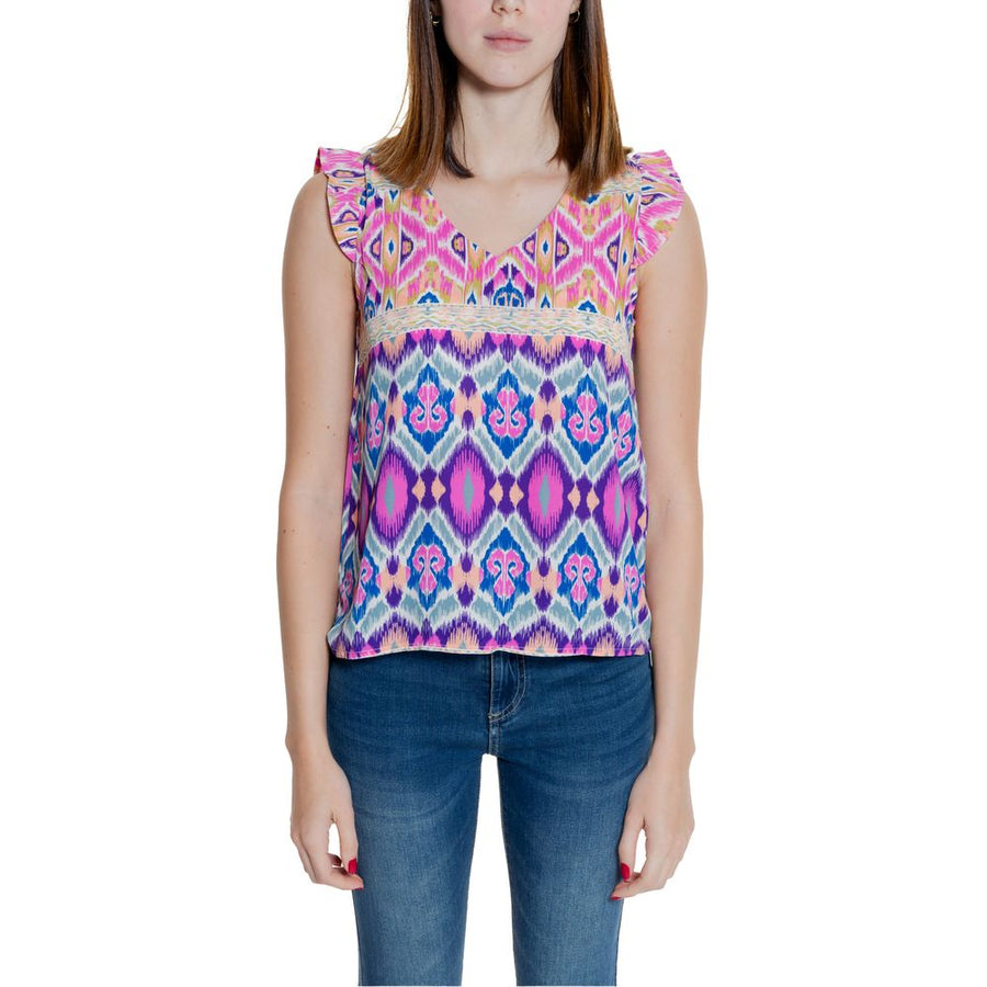 Multicolor Polyester Polyester Tops & T-Shirt