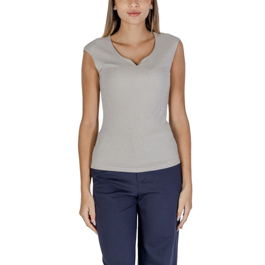 Silver Viscose Tops & T-Shirt