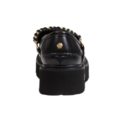 Black Leather Platform Pumps