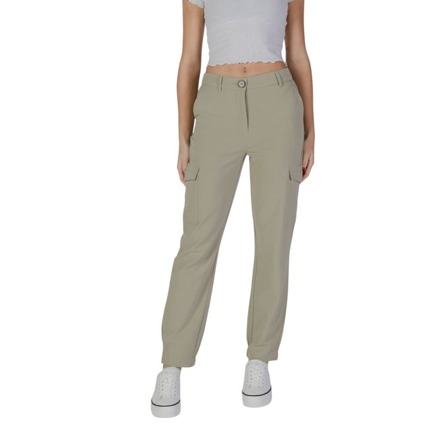 Green Polyester Cargo Pants