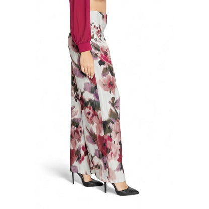 Bordeaux Polyester Casual Pants