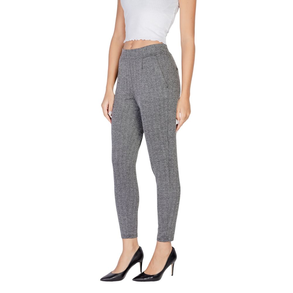 Black Polyester Skinny Pants