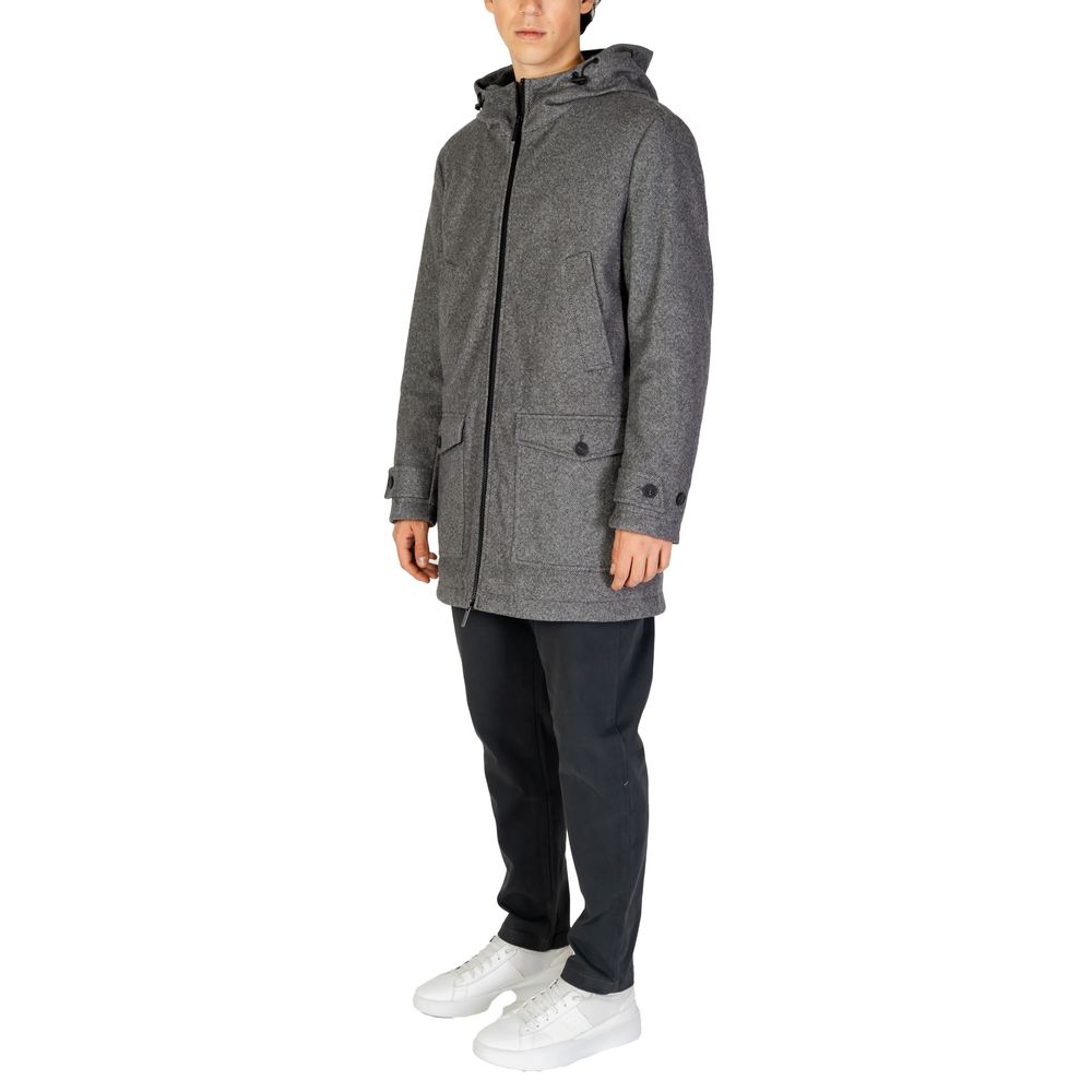 Gray Polyester Coat