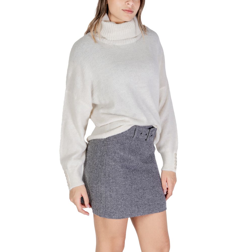 Cream Marabou Turtleneck